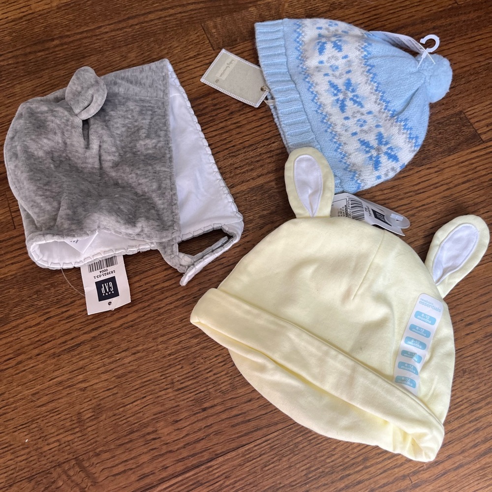 Various Baby Hats, 6-12mos., NWT